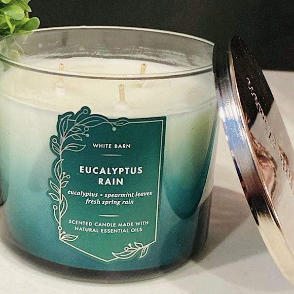Bath & Body Works Other - Bath & Body Works White Barn Eucalyptus Rain 3 Wick Candle